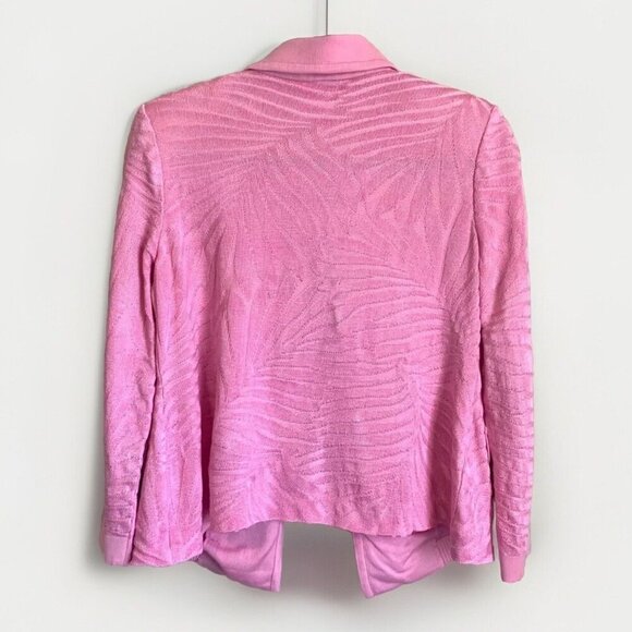 Misook Women's Knit Blazer Size SP Bubblegum Pink Rayon Old Money Feminine - Picture 10 of 12